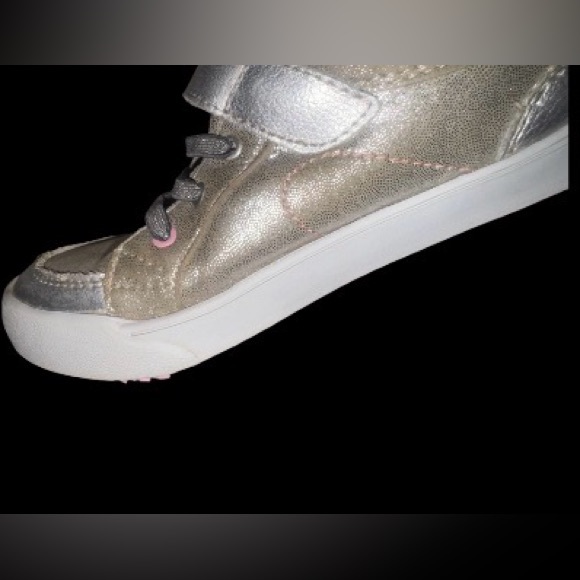 PEDIPED Dani Silver leather sneakers no tie girl’s tennis shoes size 33 1.5 2 - Picture 13 of 17